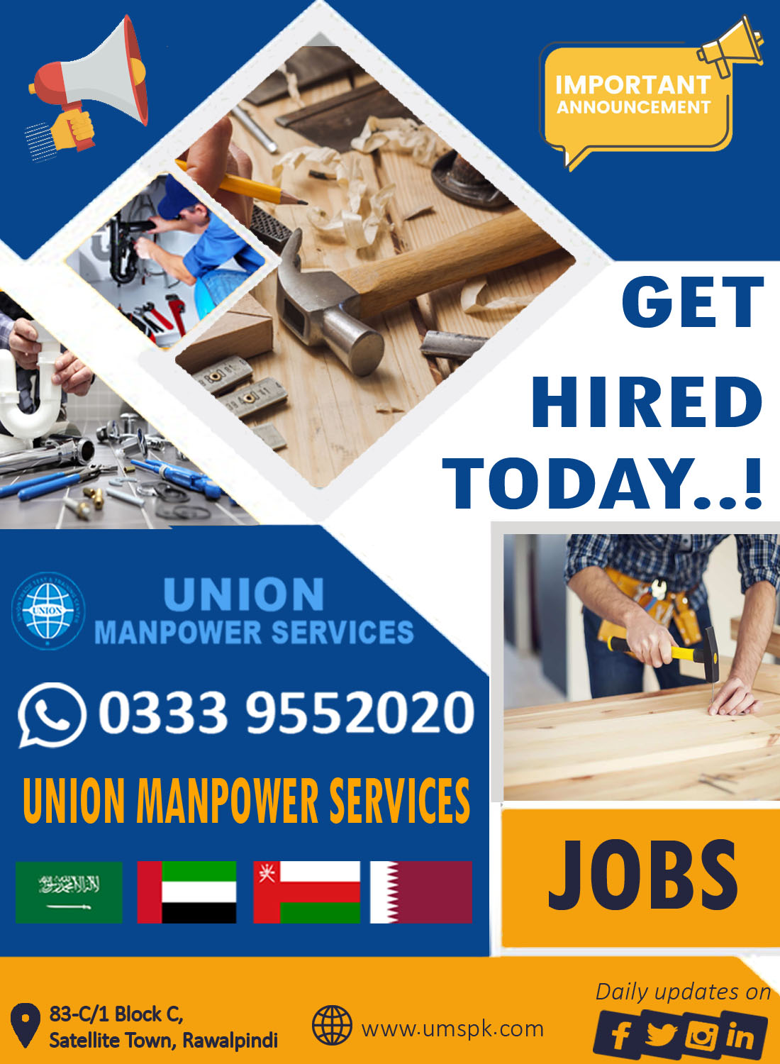 When we talk about manpower services in Pakistan ,its worth considering Union Manpower Services too. Union manpower services is the best overseas manpower recruitment agency in Rawalpindi.